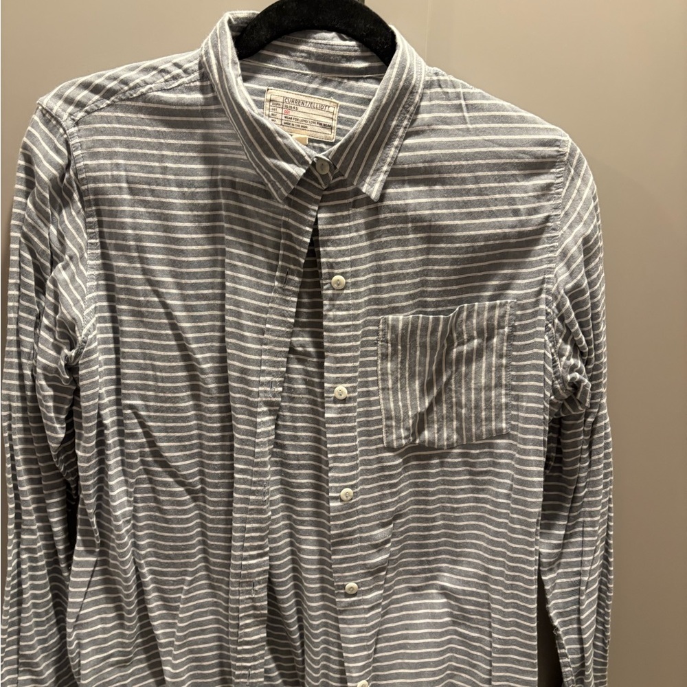 Current/Elliott Gray and White Striped women Shirt